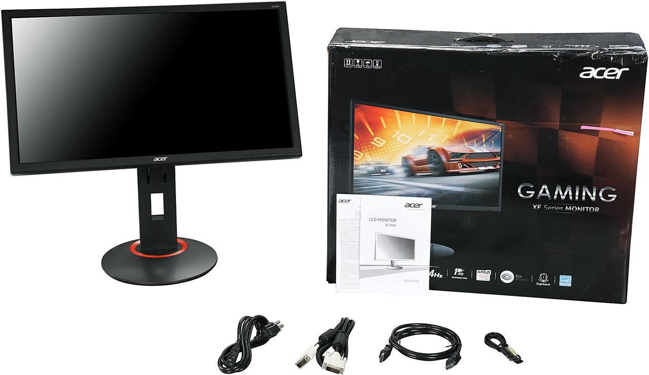 Alt view image 10 of 9 - Acer XF240H 24" TN Free-Sync (AMD Adaptive Sync) Gaming Monitor, 1920 x 1080 Full HD, 144 Hz Refresh Rate, 1ms Response Time, Tilt/Swivel/Height Adjustable, Built-in Speakers