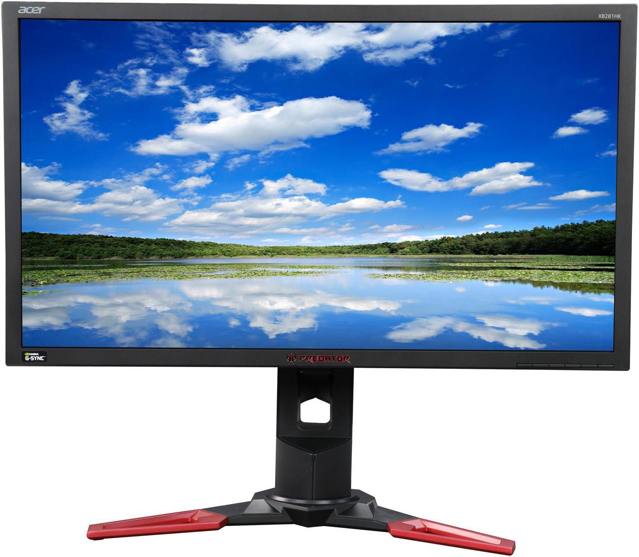 Alt view image 3 of 11 - Acer Predator XB1 Series XB281HK bmiprz 28" Ultra HD 3840 x 2160 4K Resolution 60Hz 1ms HDMI DisplayPort Built-in Speakers USB 3.0 Hub NVIDIA G-SYNC Backlit LED LCD Gaming Monitor
