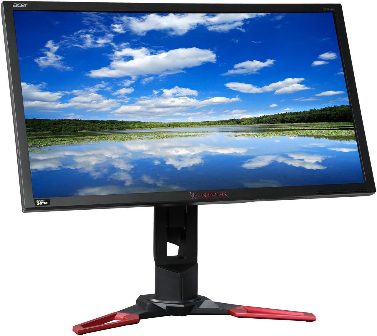 Alt view image 4 of 11 - Acer Predator XB1 Series XB281HK bmiprz 28" Ultra HD 3840 x 2160 4K Resolution 60Hz 1ms HDMI DisplayPort Built-in Speakers USB 3.0 Hub NVIDIA G-SYNC Backlit LED LCD Gaming Monitor
