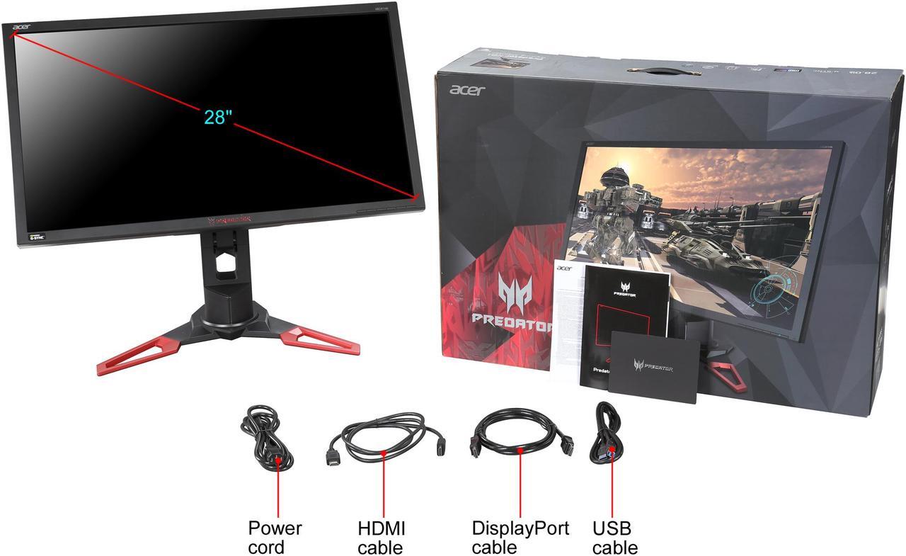 Alt view image 12 of 11 - Acer Predator XB1 Series XB281HK bmiprz 28" Ultra HD 3840 x 2160 4K Resolution 60Hz 1ms HDMI DisplayPort Built-in Speakers USB 3.0 Hub NVIDIA G-SYNC Backlit LED LCD Gaming Monitor