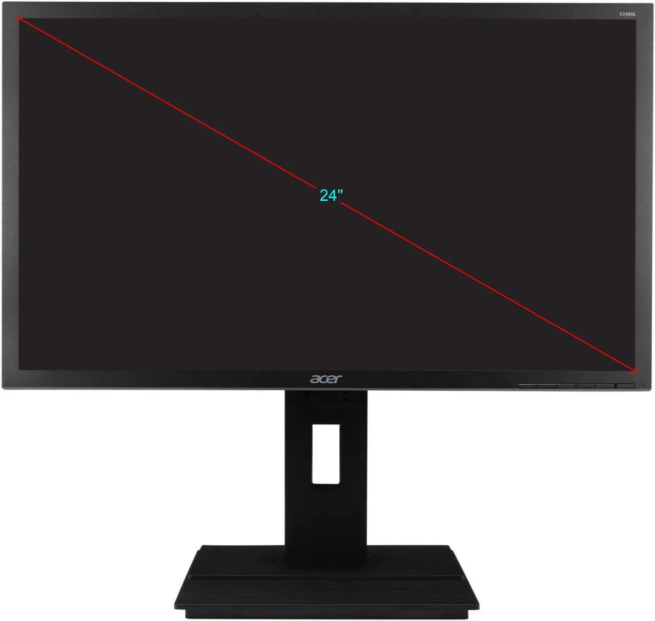 Alt view image 3 of 12 - Acer B246HL ymiprx UM.FB6AA.007 24" Full HD 1920 x 1080 60 Hz D-Sub, HDMI, DisplayPort Built-in Speakers Height Adjustable Monitor