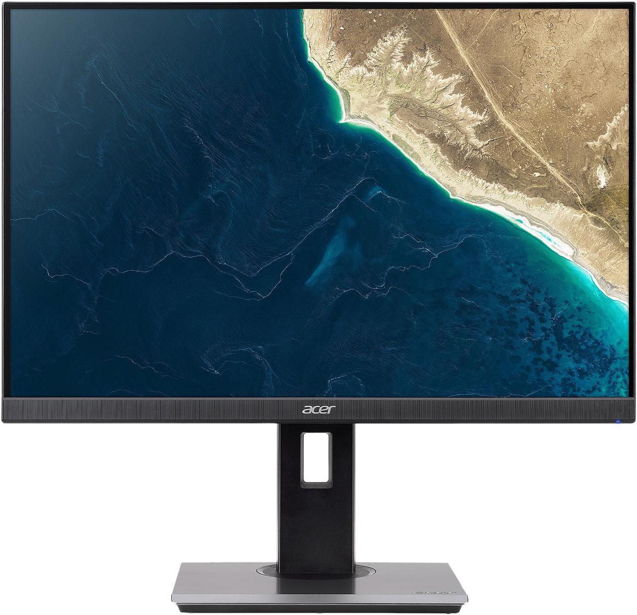 Acer Professional Series B247W 24" Black IPS LED Monitor 1920 x 1200 Widescreen 16:10 4ms Response Time 300 cd/m2 1000:1 HDMI VGA DisplayPort USB Hub 3.0 Speakers