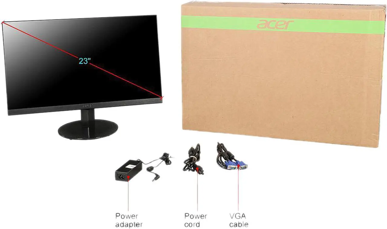 Alt view image 6 of 6 - Acer SA230 23" Full HD 1920x1080 60Hz 4ms HDMI VGA IPS Backlit LED Monitor