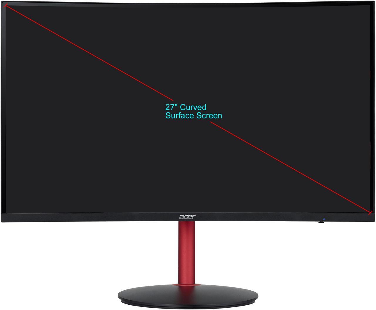 Alt view image 2 of 7 - Acer Nitro XZ272U Pbmiiphx 27" WQHD 2560 x 1440 2K 165Hz 2xHDMI DisplayPort AMD Radeon FreeSync HDR 400 Built-in Speakers Anti-Glare Backlit LED Height Adjustable Curved Gaming Monitor