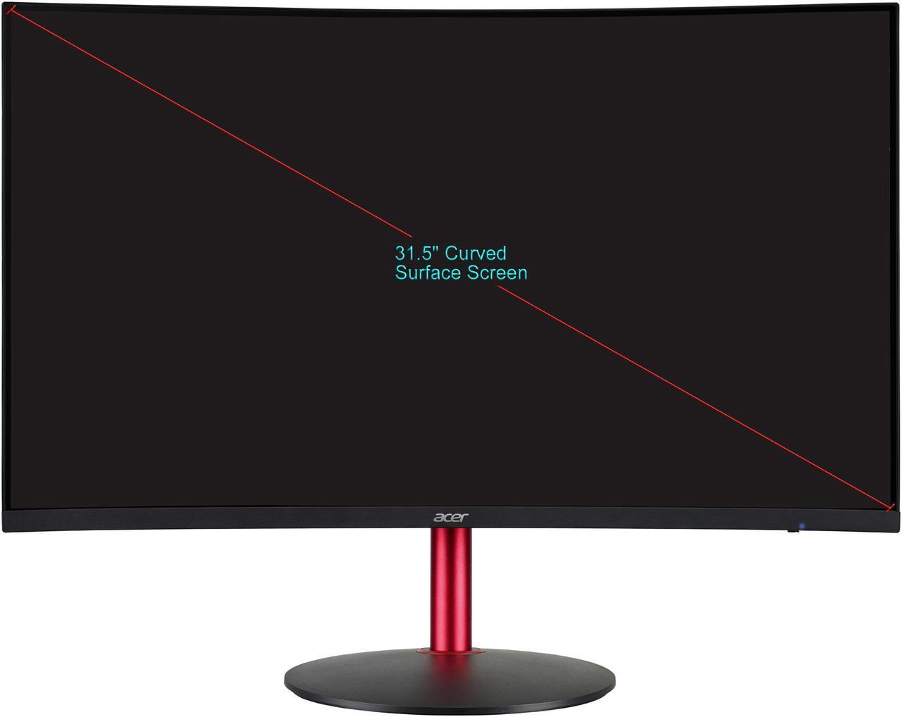 Alt view image 2 of 7 - Acer Nitro XZ322Q Pbmiiphx 32" (31.5" Viewable) FULL HD 165Hz 1ms FreeSync HDMI DP Build-in-Speaker HDR400 Curved Gaming Monitor w/ Height Adjustable