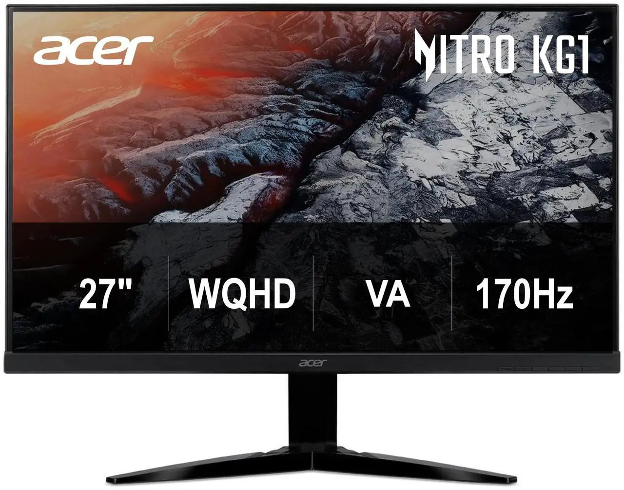 Acer Nitro 27 " WQHD 2K 1440P 170Hz 1ms AMD FreeSync Premium Gaming Computer Monitor KG271U Pbiip