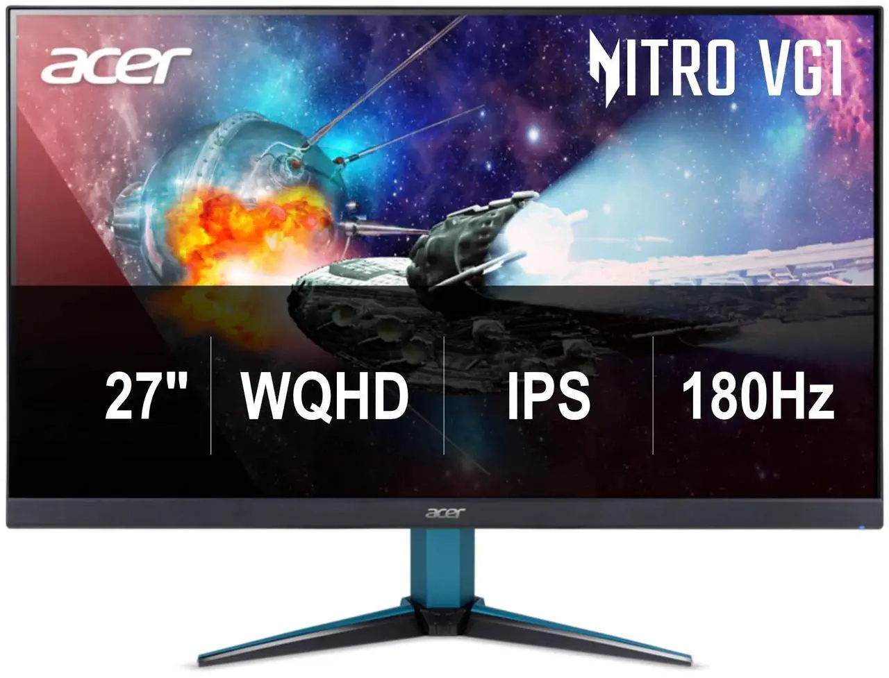 Acer Nitro 27" WQHD 2K 1440P 180hz IPS with AMD FreeSync Premium Technology 0.5ms Gaming Computer Monitor VG271U M3bmiipx