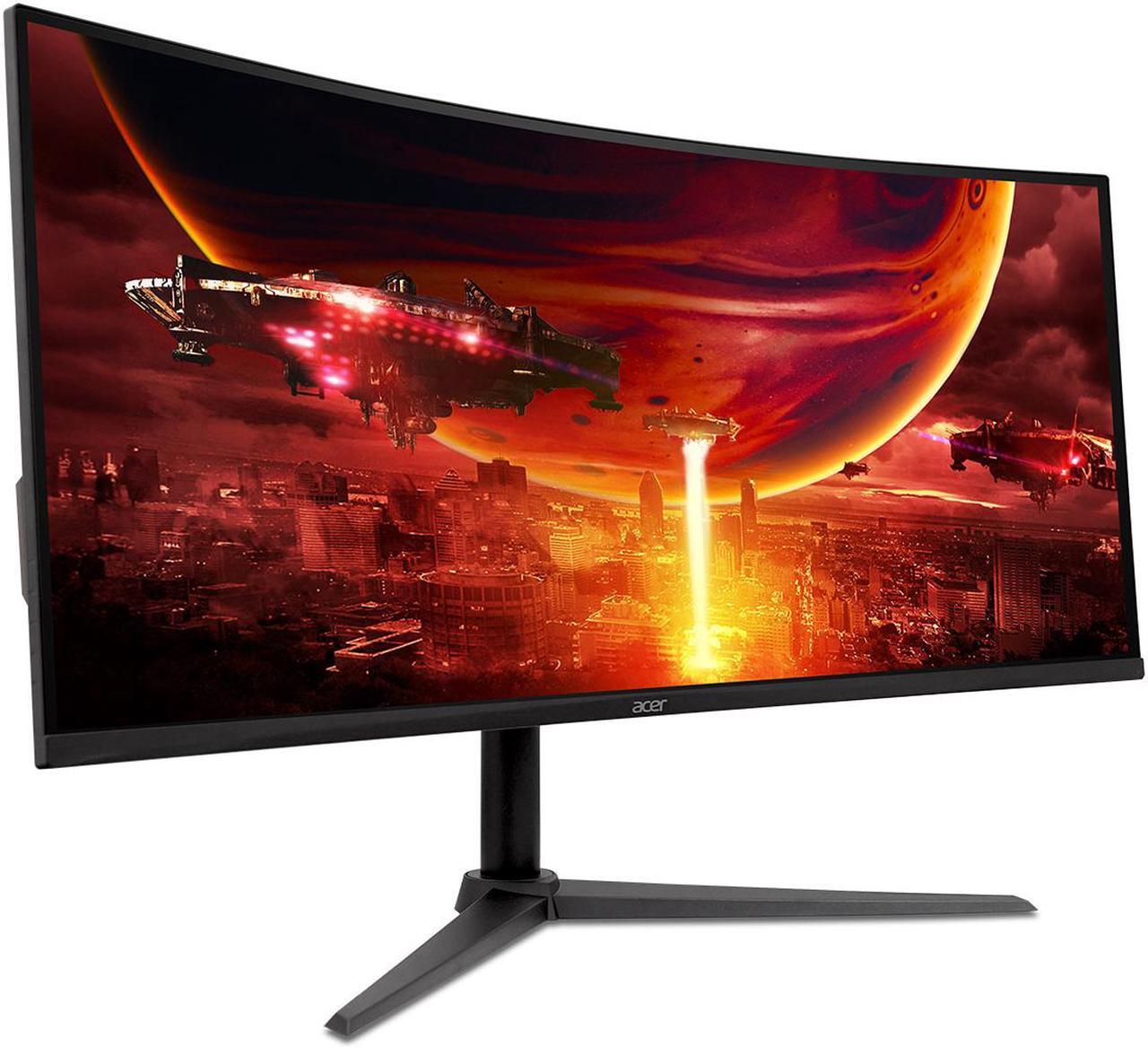 Alt view image 2 of 9 - Acer Nitro XZ342CU V3bmiiphx 34" 1500R 21:9 Curved QHD (3440 x 1440) AMD FreeSync Premium Gaming Monitor, 180Hz Refresh Rate, 1ms VRB, VESA DisplayHDR 400, VESA Mounting Compliant (1 x Display Ports & 2 x HDMI Ports)