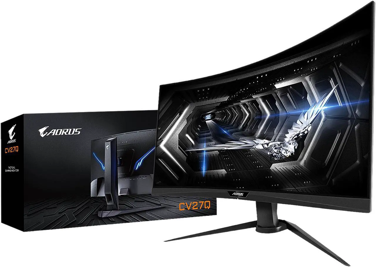 Alt view image 7 of 8 - AORUS CV27Q 27" Frameless Height Adjustable Curved 1500R Gaming Monitor, Quad HD 1440p, 90% DCI-P3 Color Accurate VA Panel, 1ms 165 Hz, HDR, FreeSync Premium Pro, VESA, Zero Bright Dot Policy