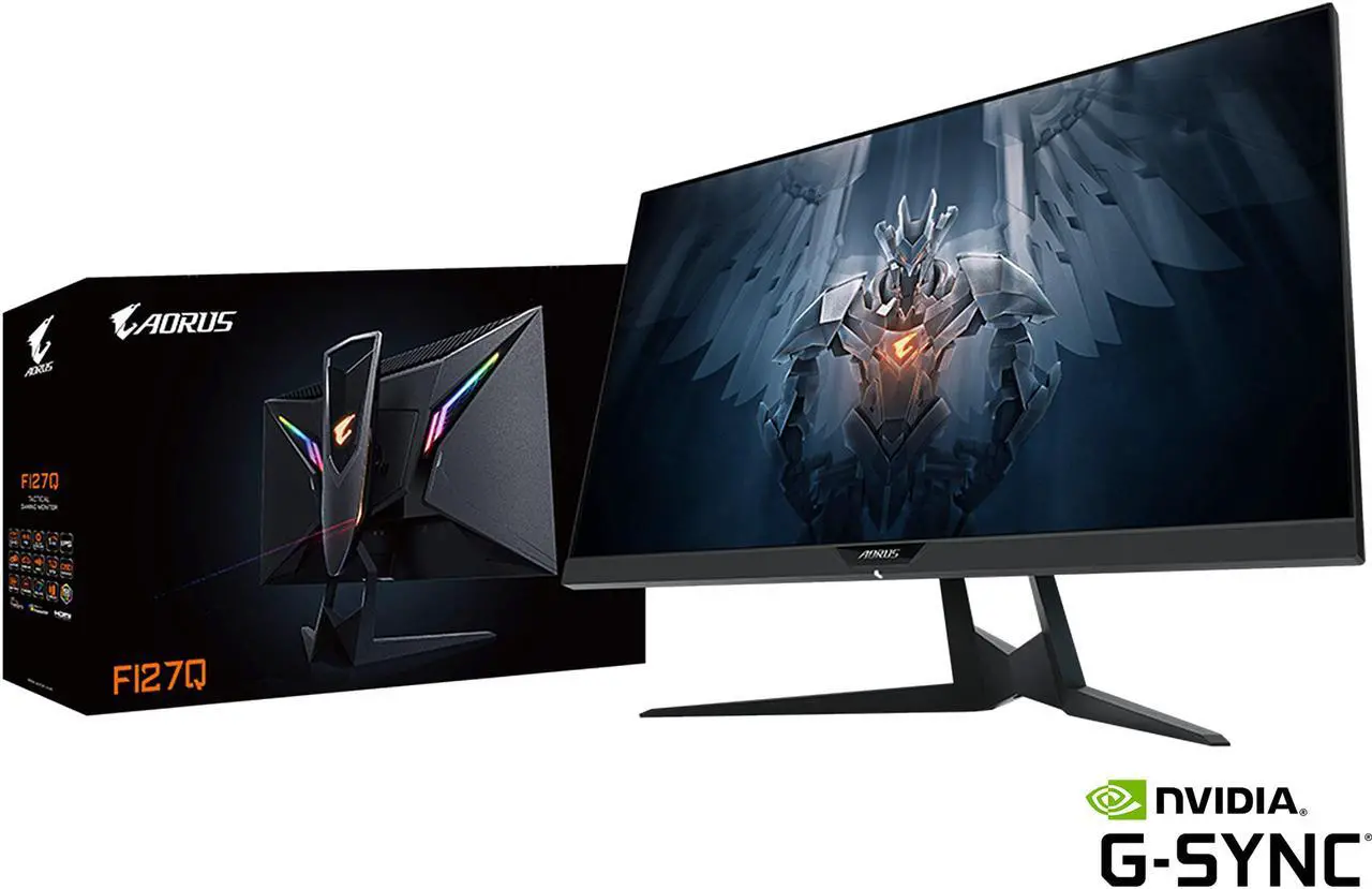 Alt view image 9 of 9 - AORUS FI27Q 27" 165Hz 1440P QHD G-SYNC Compatible IPS Gaming Monitor, Built-in ANC, 2k Display, 1 ms Response Time, HDR, 95% DCI-P3, 1x Display Port 1.2, 2x HDMI 2.0, 2x USB 3.0
