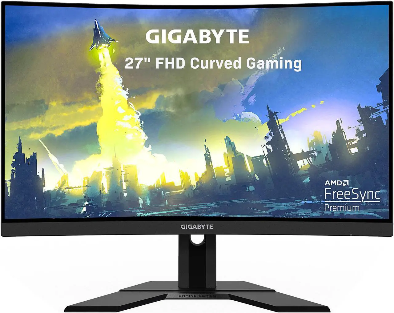 Main image of GIGABYTE G27FC 27" 165Hz 1080P Curved Gaming Monitor, 1920 x 1080 VA 1500R Display, 1ms (MPRT) Response Time, 90% DCI-P3, FreeSync Premium, 1x DisplayPort 1.2, 2x HDMI 1.4, 2x USB 3.0, Height Adjustable