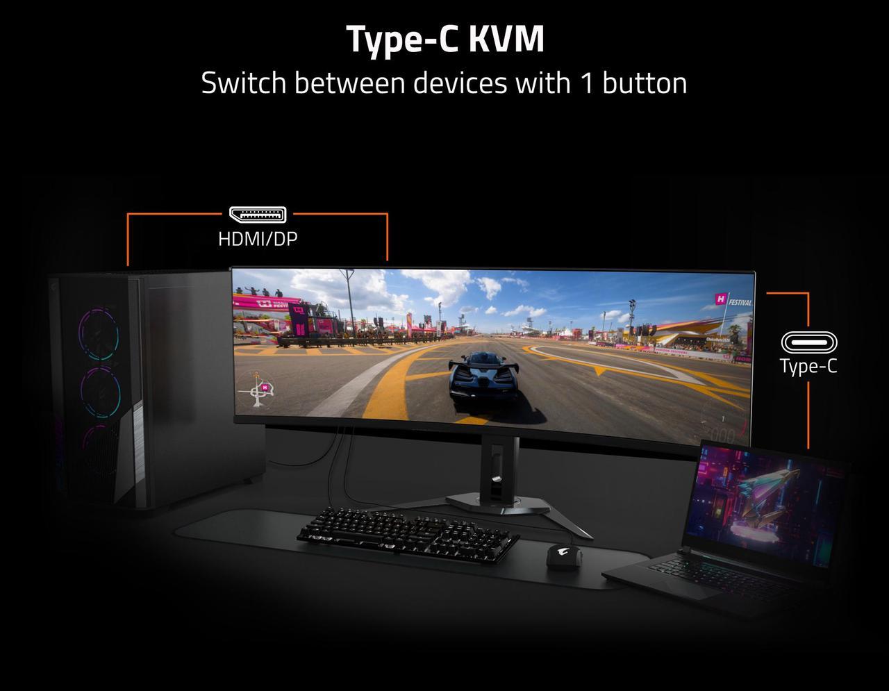 Alt view image 12 of 12 - GIGABYTE - M27Q (2023) - 27" IPS Gaming Monitor - QHD 2560x1440 - 165Hz/OC 170Hz - 1ms MPRT - AMD FreeSync Premium - Type C KVM - HDMI, DP, Type C - Height Adjustable - Black