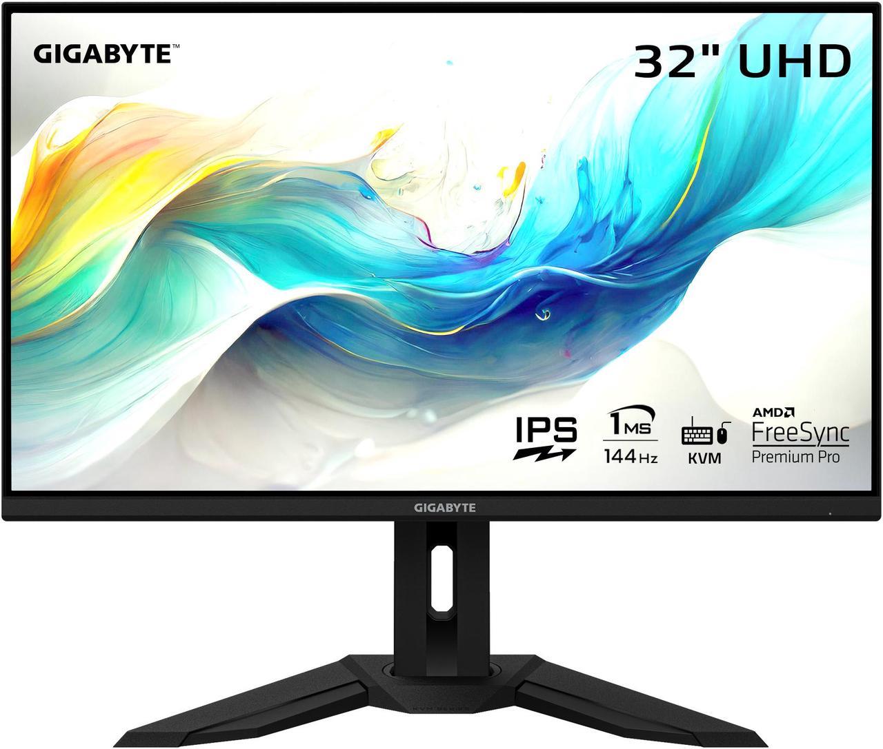 GIGABYTE - M32U - 32" IPS Gaming Monitor - UHD 3840x2160 - 144Hz - 1ms MPRT - AMD FreeSync Premium Pro - Type C KVM - HDMI, DP, Type C - Height Adjustable - Black