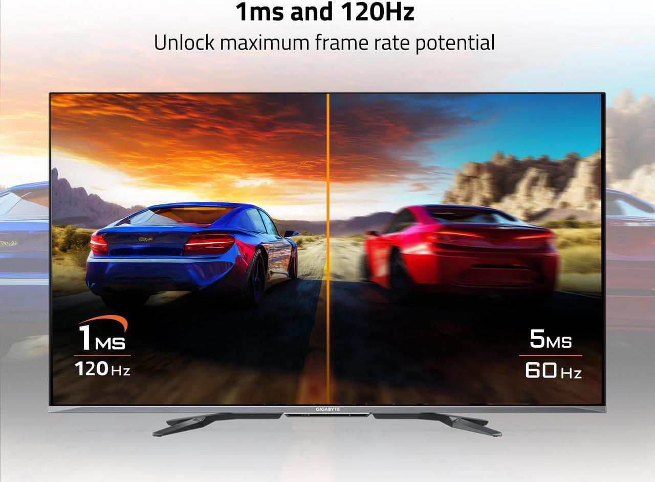 Alt view image 3 of 5 - GIGABYTE - S55U - 55" VA Gaming Monitor - UHD 3840x2160 - 120Hz - 2ms GTG - AMD FreeSync Premium - HDMI, USB-A, Ethernet - Black