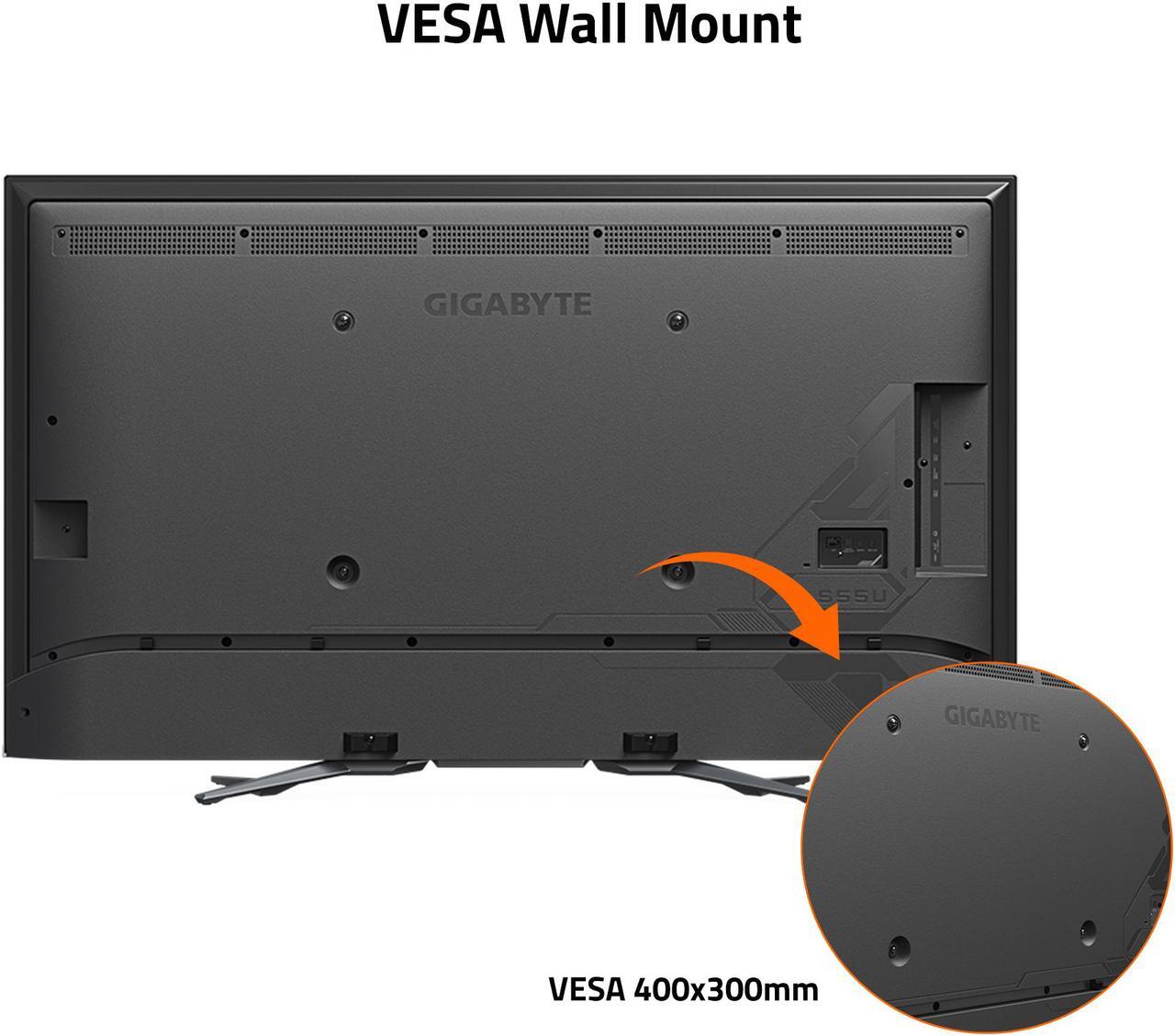 Alt view image 5 of 5 - GIGABYTE - S55U - 55" VA Gaming Monitor - UHD 3840x2160 - 120Hz - 2ms GTG - AMD FreeSync Premium - HDMI, USB-A, Ethernet - Black