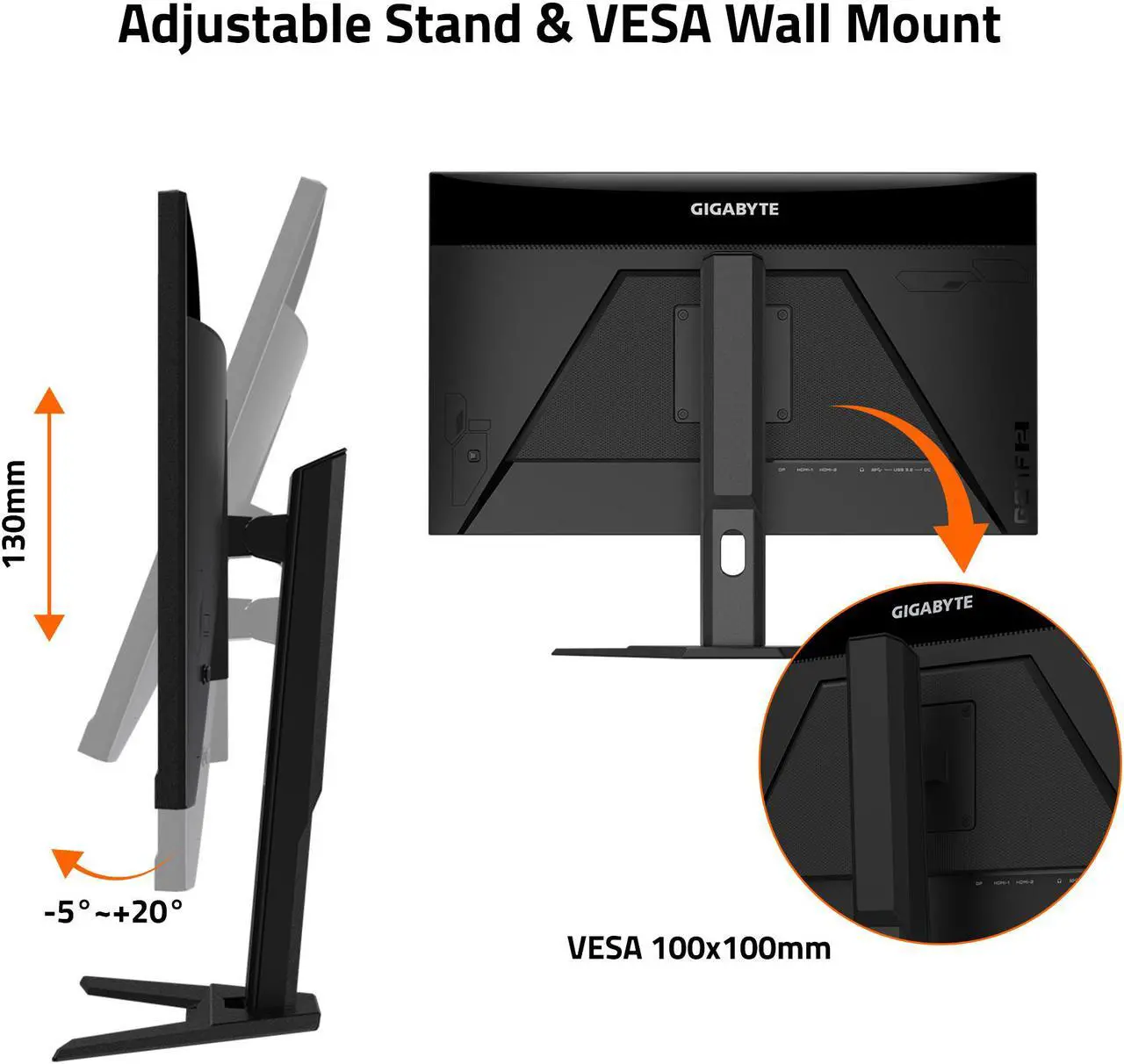 Alt view image 5 of 5 - GIGABYTE - G27F 2 - 27" IPS Gaming Monitor - FHD 1920x1080 - 165Hz/OC 170Hz - 1ms MPRT - AMD FreeSync Premium - HDMI, DP, USB-A - Height Adjustable - Black