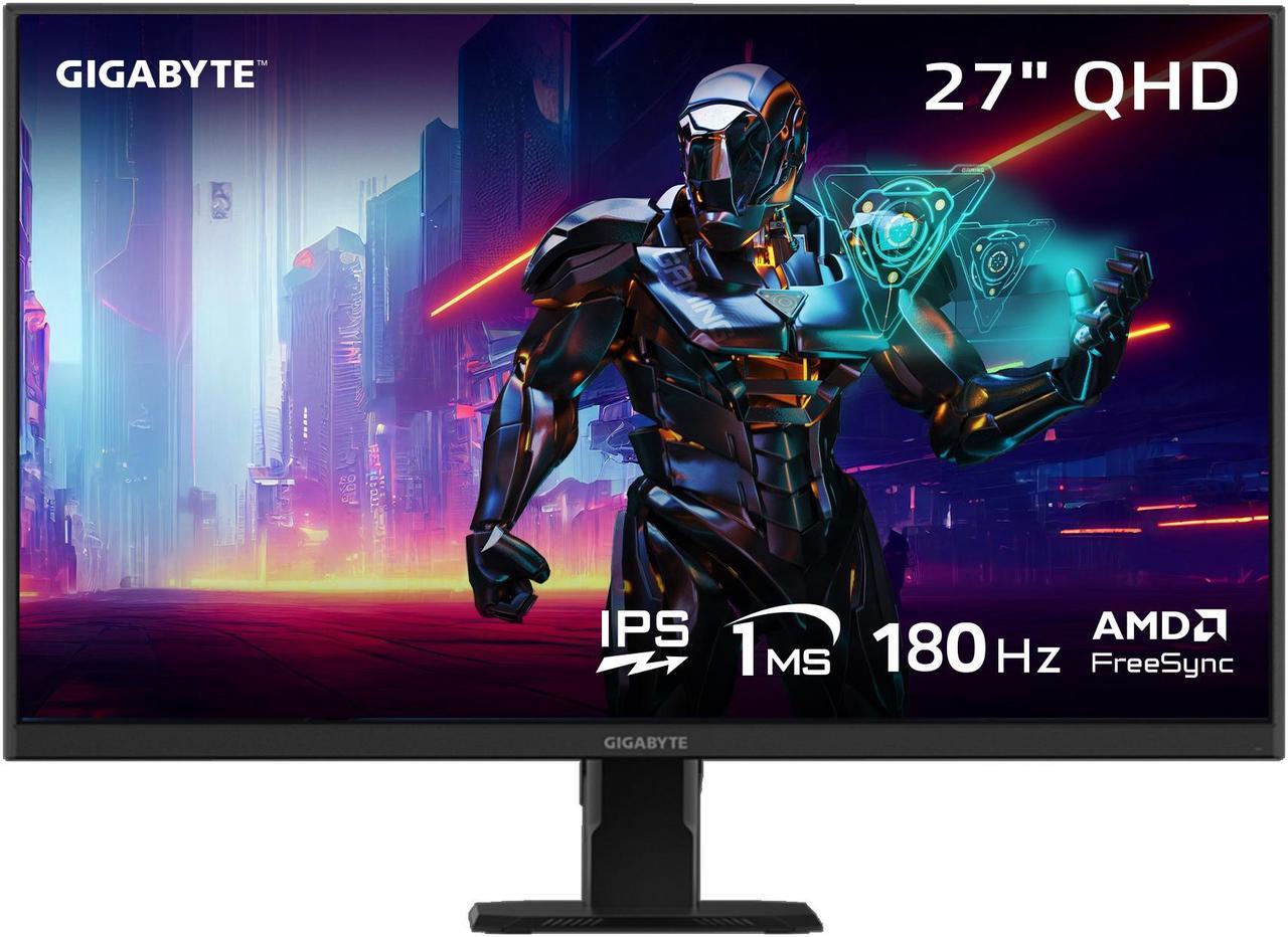 GIGABYTE - GS27QA SA - 27" IPS Gaming Monitor - QHD 2560x1440 - 180Hz - 1ms MPRT - AMD FreeSync - HDMI, DP - Black