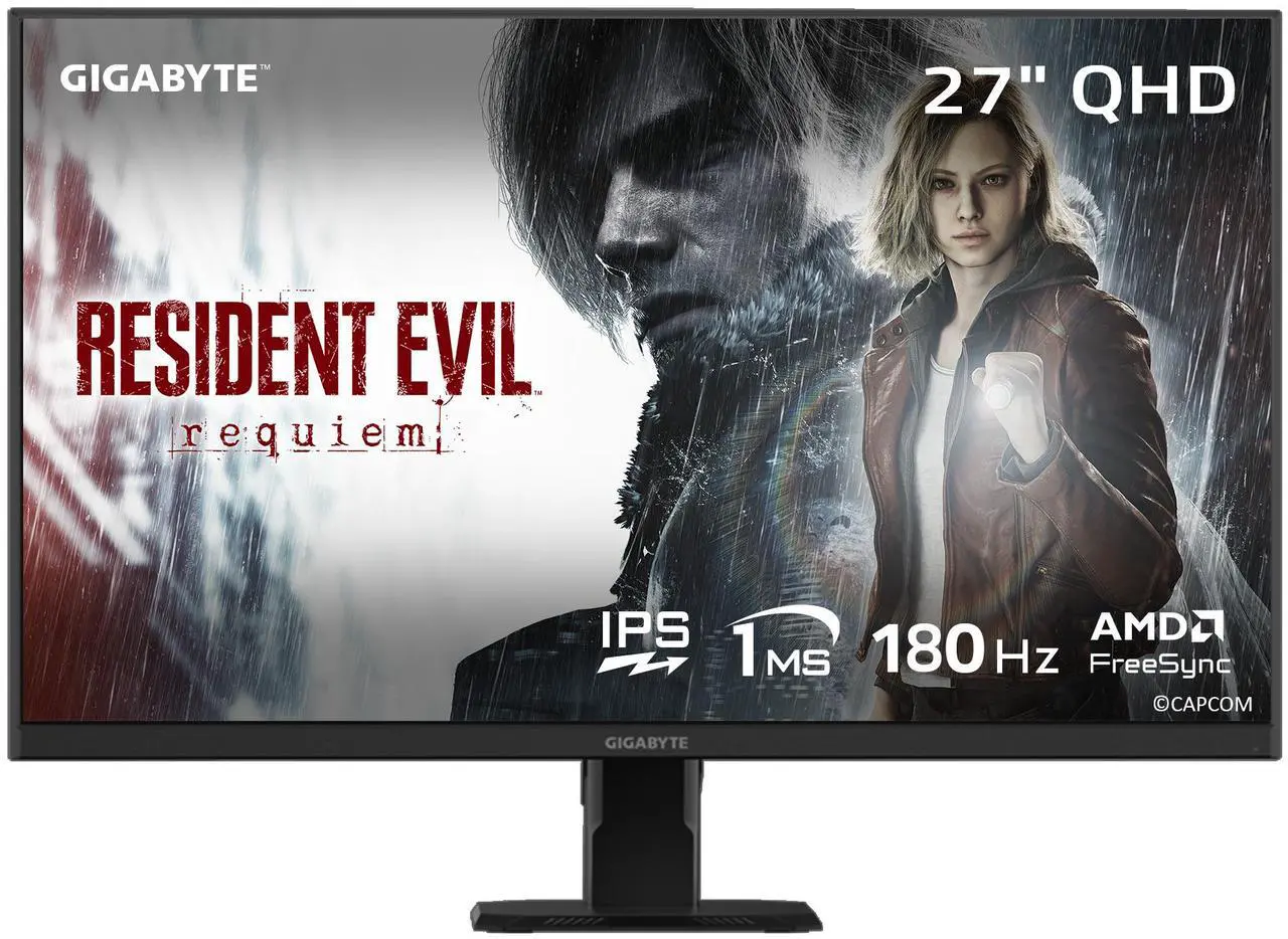 GIGABYTE 27" QHD 2K 1440P 180hz IPS with AMD FreeSync Premium 1ms HDR ready Gaming Computer Monitor GS27QA