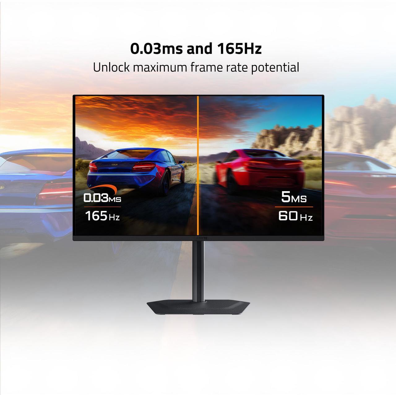 Alt view image 9 of 12 - GIGABYTE - MO32U - 32" QD-OLED Gaming Monitor - UHD 3840x2160 - 165Hz - 0.03ms GTG - AMD FreeSync Premium Pro - Type C KVM - HDMI, DP - Height Adjustable - Black