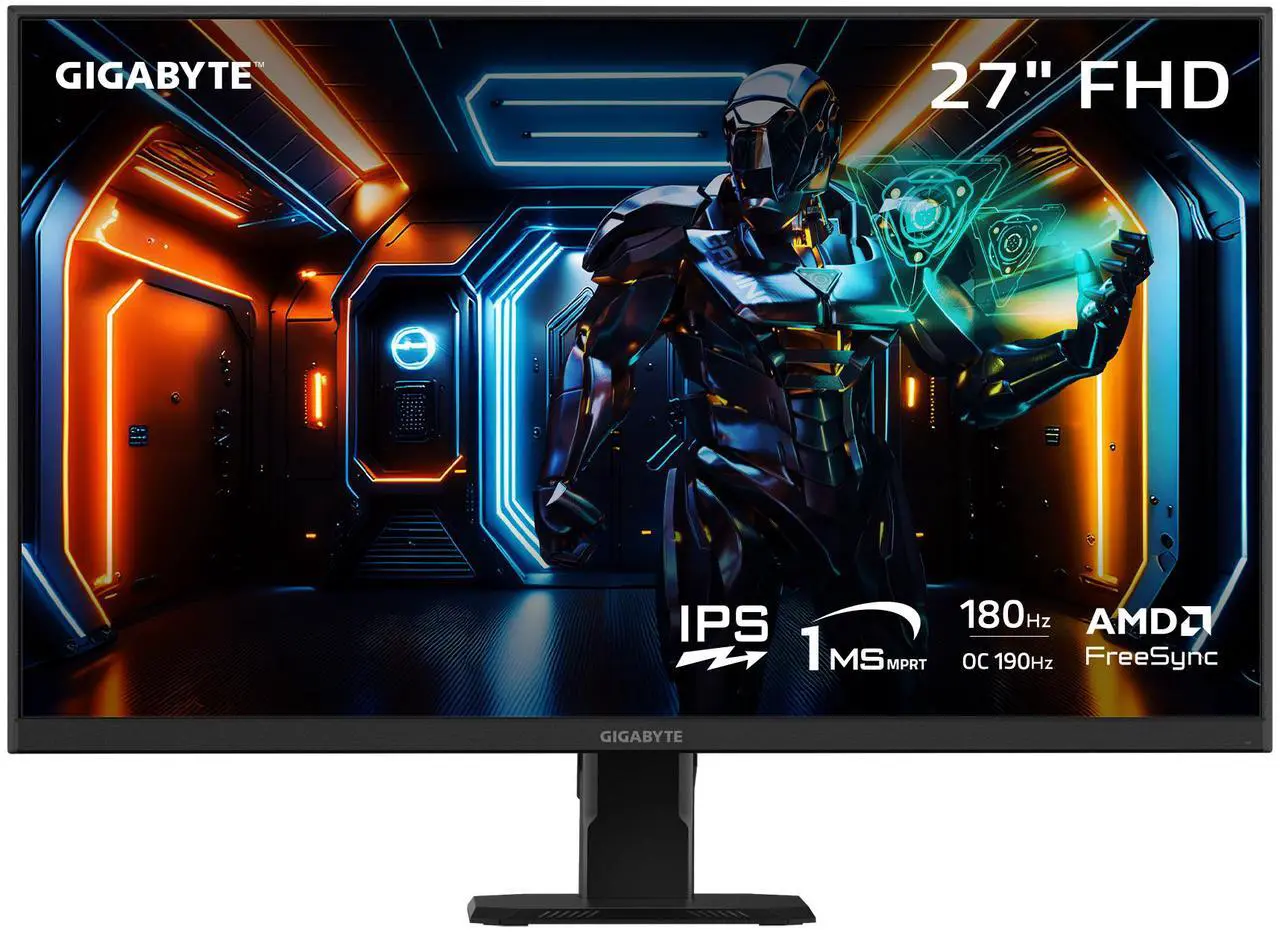 Main image of GIGABYTE - GS27FA SA - 27" IPS Gaming Monitor - FHD 1920x1080 - 180Hz/OC 190Hz - 1ms MPRT - AMD FreeSync - HDMI, DP - Black