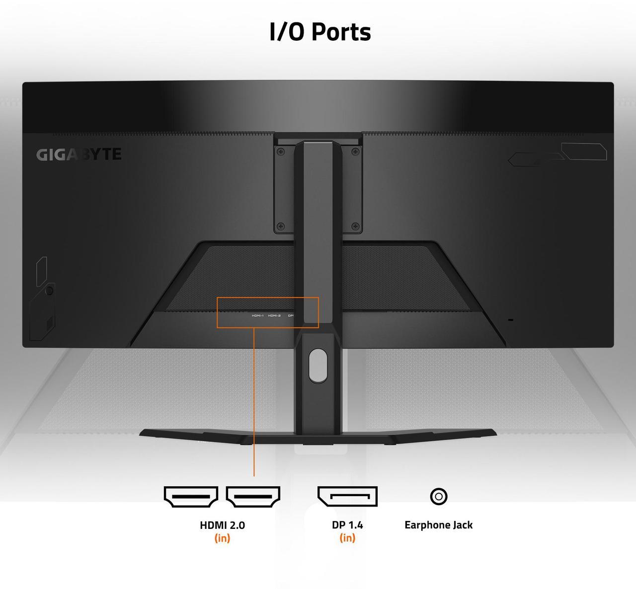 Alt view image 4 of 5 - GIGABYTE - G34WQCP - 34" VA Curved Gaming Monitor - WQHD 3440x1440 - 180Hz - 1ms MPRT - AMD FreeSync Premium - HDMI, DP - Height Adjustable - Black