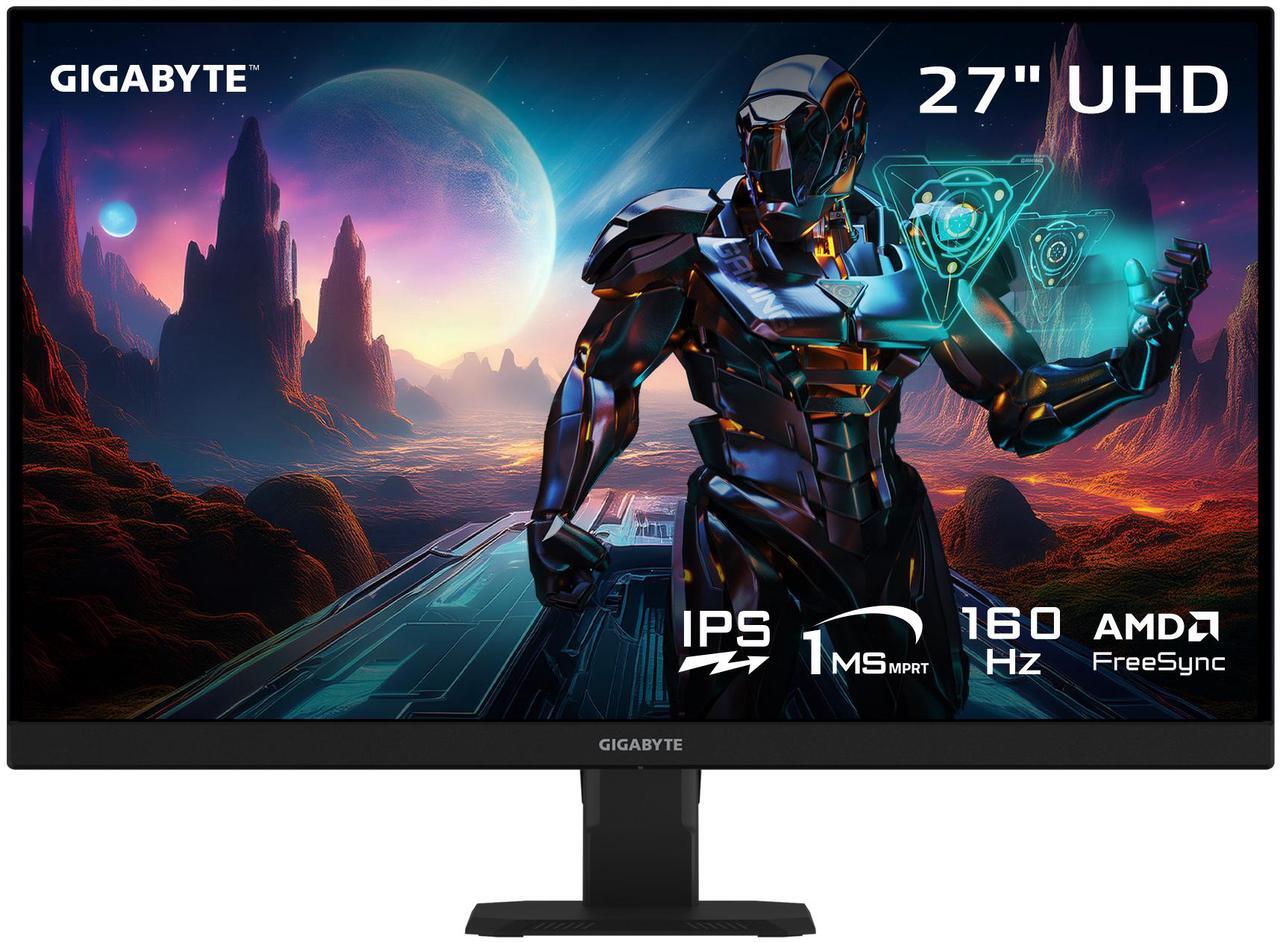 Main image of GIGABYTE - GS27U - 27" SS IPS Gaming Monitor - UHD 3840x2160 - 160Hz - 1ms MPRT - AMD FreeSync Premium - HDMI, DP - Black