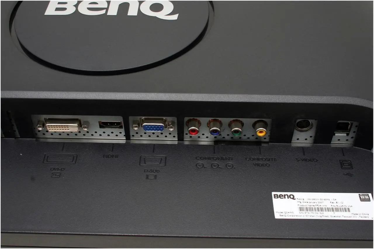 Alt view image 11 of 12 - BenQ FP241VW Silver-Black 24" 6ms GTG DVI HDMI Widescreen LCD Monitor with Tilt Adjustment and 1:1 Pixel Mapping 500 cd/m2 1000:1