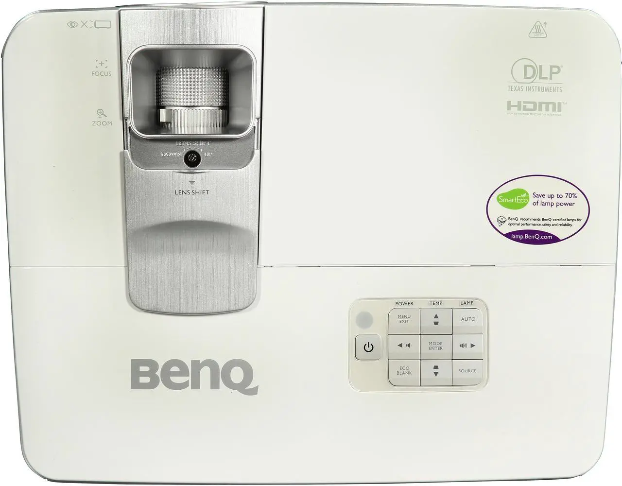 Alt view image 7 of 9 - BenQ W1070 1920x1080 FHD 2000 ANSI Lumens, 16:9 Aspect Ratio, Dual HDMI Input, Smart Eco Tech, Built In 10W Speakers, Home Entertainment 3D Ready DLP Projector