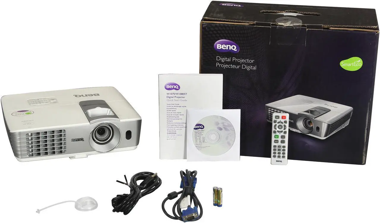 Alt view image 9 of 9 - BenQ W1070 1920x1080 FHD 2000 ANSI Lumens, 16:9 Aspect Ratio, Dual HDMI Input, Smart Eco Tech, Built In 10W Speakers, Home Entertainment 3D Ready DLP Projector