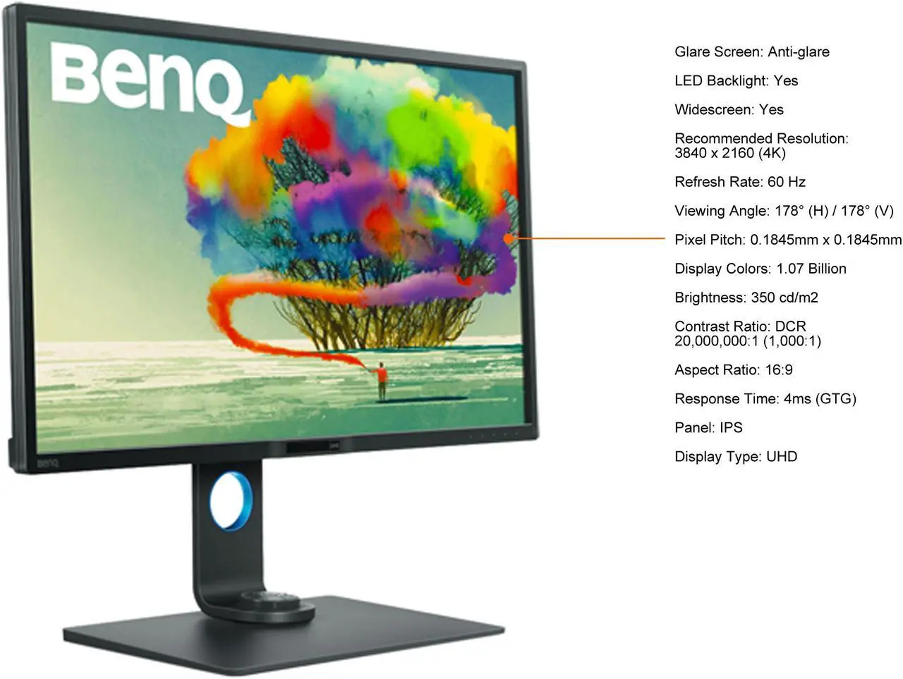 Alt view image 5 of 9 - BenQ PD3200U 32" 3840 x 2160 4K IPS Monitor, 100% Rec. 709 and sRGB, 20M:1 DCR, Height Adjustable, VESA Ready, HotKey Puck, Built-in Speakers
