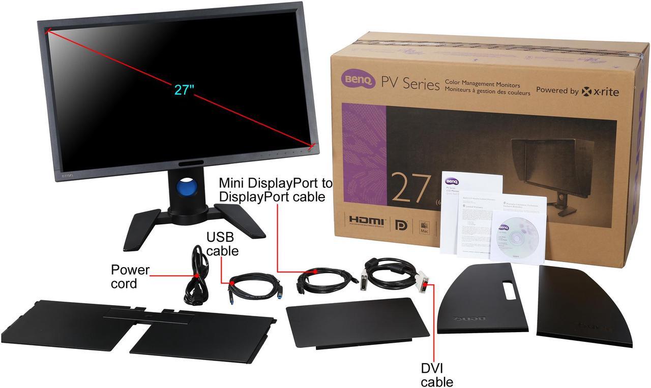 Alt view image 12 of 11 - BenQ PV270 27" 2K/QHD Video Post-Production IPS Monitor, 96% DCI-P3, 99% AdobeRGB, 100% Rec.709, Brightness Uniformity