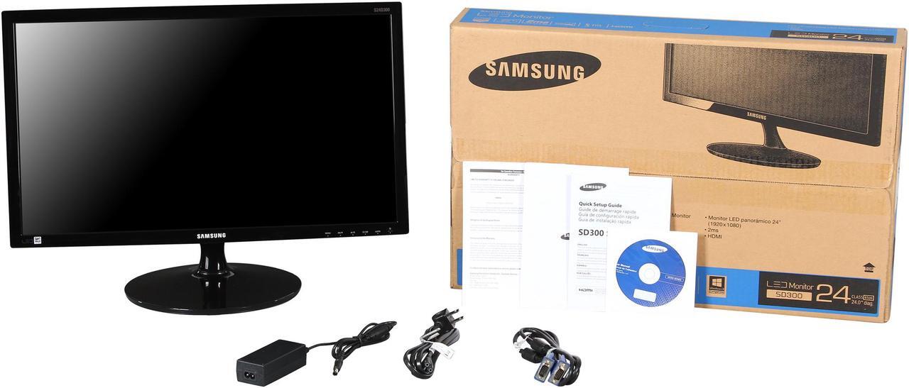 Alt view image 7 of 7 - SAMSUNG SD300 Series S24D300H Black 24" 2ms (GTG) HDMI Widescreen LCD/LED Monitor, 250 cd/m2 DCR Mega Infinity (1000:1), D-Sub, HDMI