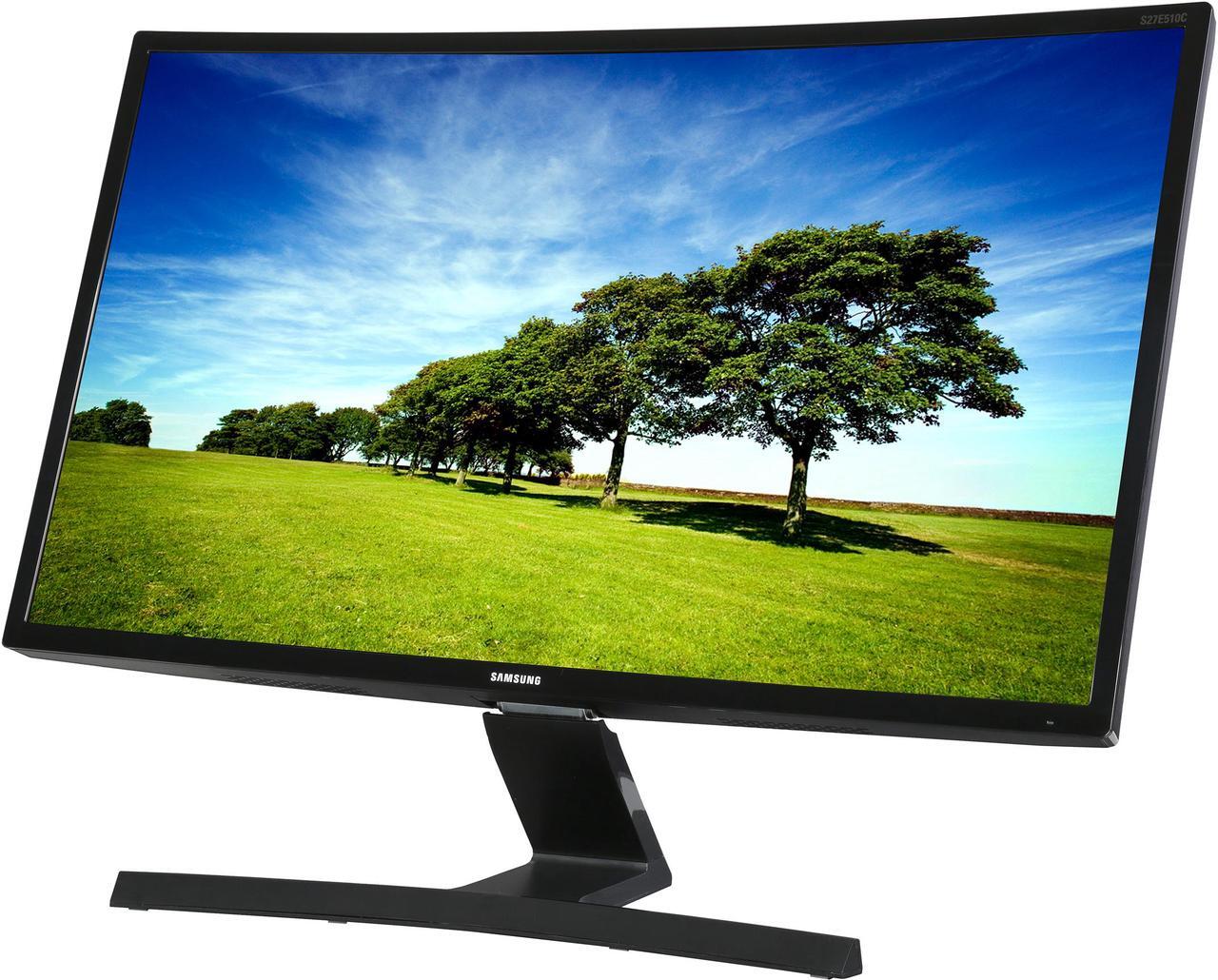 Main image of SAMSUNG S27E510C Black 27" Curved 4ms (GTG) HDMI Widescreen LCD/LED Monitor , 250 cd/m2 DCR Mega Infinity (3000:1), Wall Mountable, D-Sub HDMI