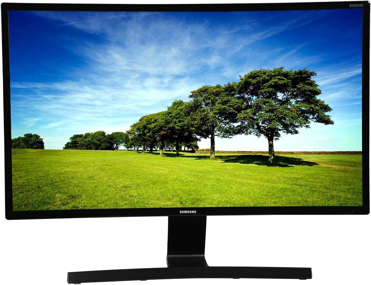 Alt view image 3 of 7 - SAMSUNG S27E510C Black 27" Curved 4ms (GTG) HDMI Widescreen LCD/LED Monitor , 250 cd/m2 DCR Mega Infinity (3000:1), Wall Mountable, D-Sub HDMI