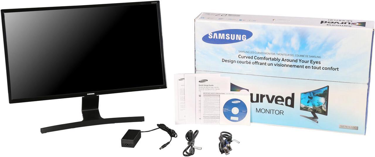 Alt view image 8 of 7 - SAMSUNG S27E510C Black 27" Curved 4ms (GTG) HDMI Widescreen LCD/LED Monitor , 250 cd/m2 DCR Mega Infinity (3000:1), Wall Mountable, D-Sub HDMI