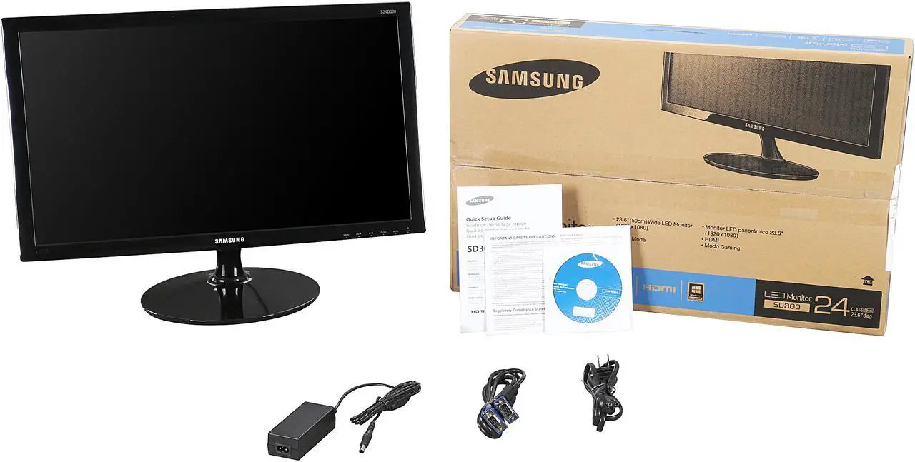Alt view image 8 of 7 - SAMSUNG SD300 Series S24D300HL Black 23.6" 5ms Widescreen LED Monitor, 200 cd/m2 DCR Mega Infinity (1000:1), D-Sub HDMI
