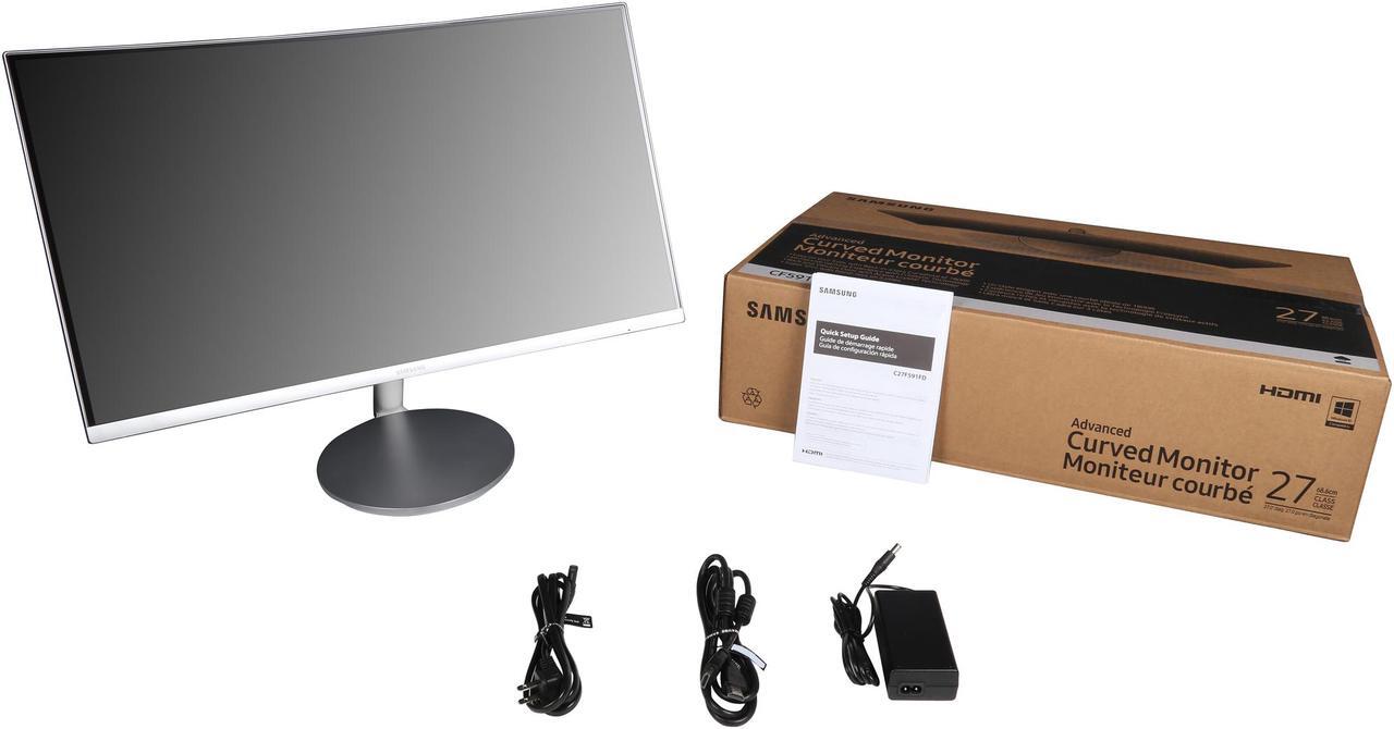 Alt view image 7 of 7 - SAMSUNG 591 Series C27F591 Silver 27" Curved 4ms (GTG) 60 Hz Refresh Rate Widescreen LCD/LED Monitor, AMD FreeSync, 250 cd/m2 DCR Mega Infinity (3000:1), Built-in Speakers, D-Sub HDMI DisplayPort