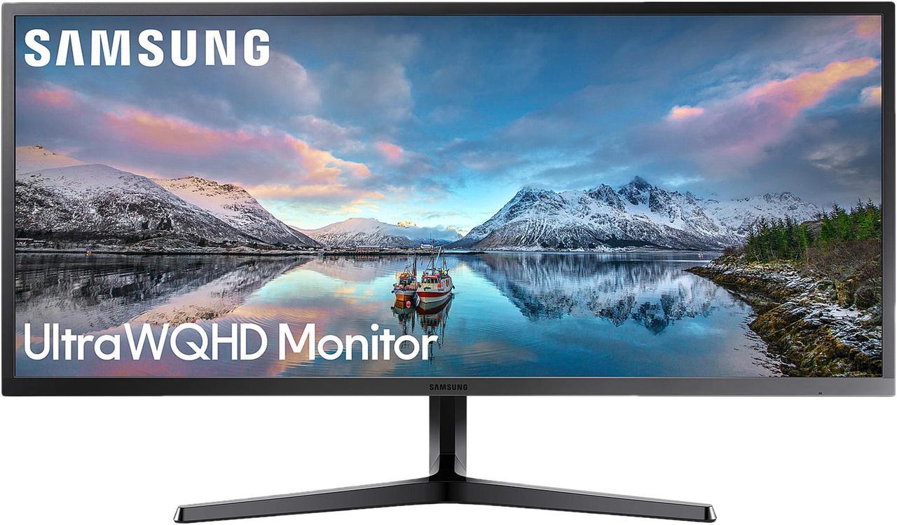 Samsung LS34J550WQNXZA 34" 3440 x 1440 Ultra WQHD 21:9 2K Resolution 4ms 75Hz 2x HDMI DisplayPort AMD FreeSync Eye Saver Flicker Free LED Backlit Monitor