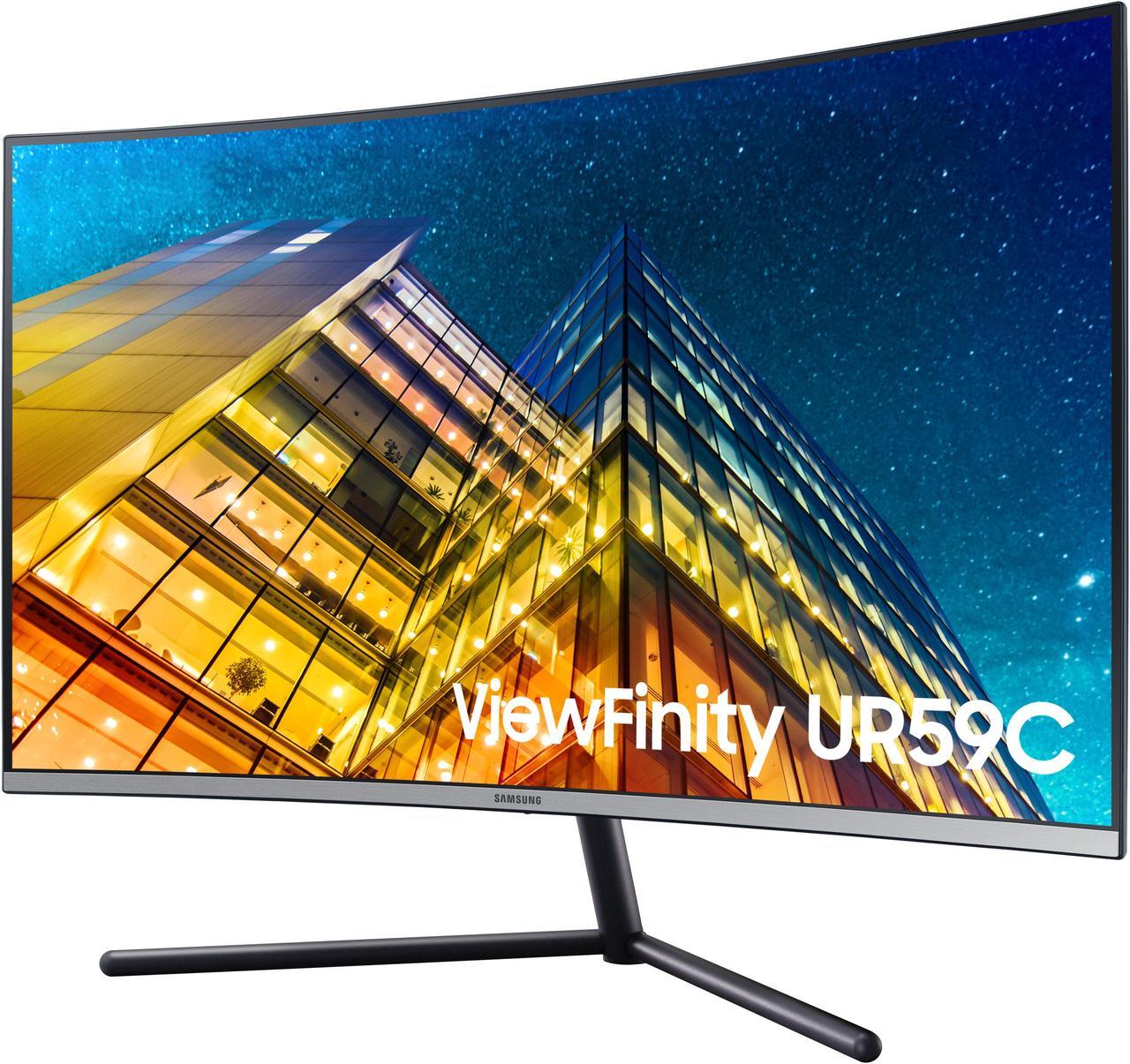 Alt view image 7 of 20 - Samsung UR59C ViewFinity LU32R590CWNXZA 32" (Actual size 31.5") Ultra HD 3840 x 2160 4K Resolution HDMI DisplayPort Flicker Free LED Backlit Curved LCD Monitor
