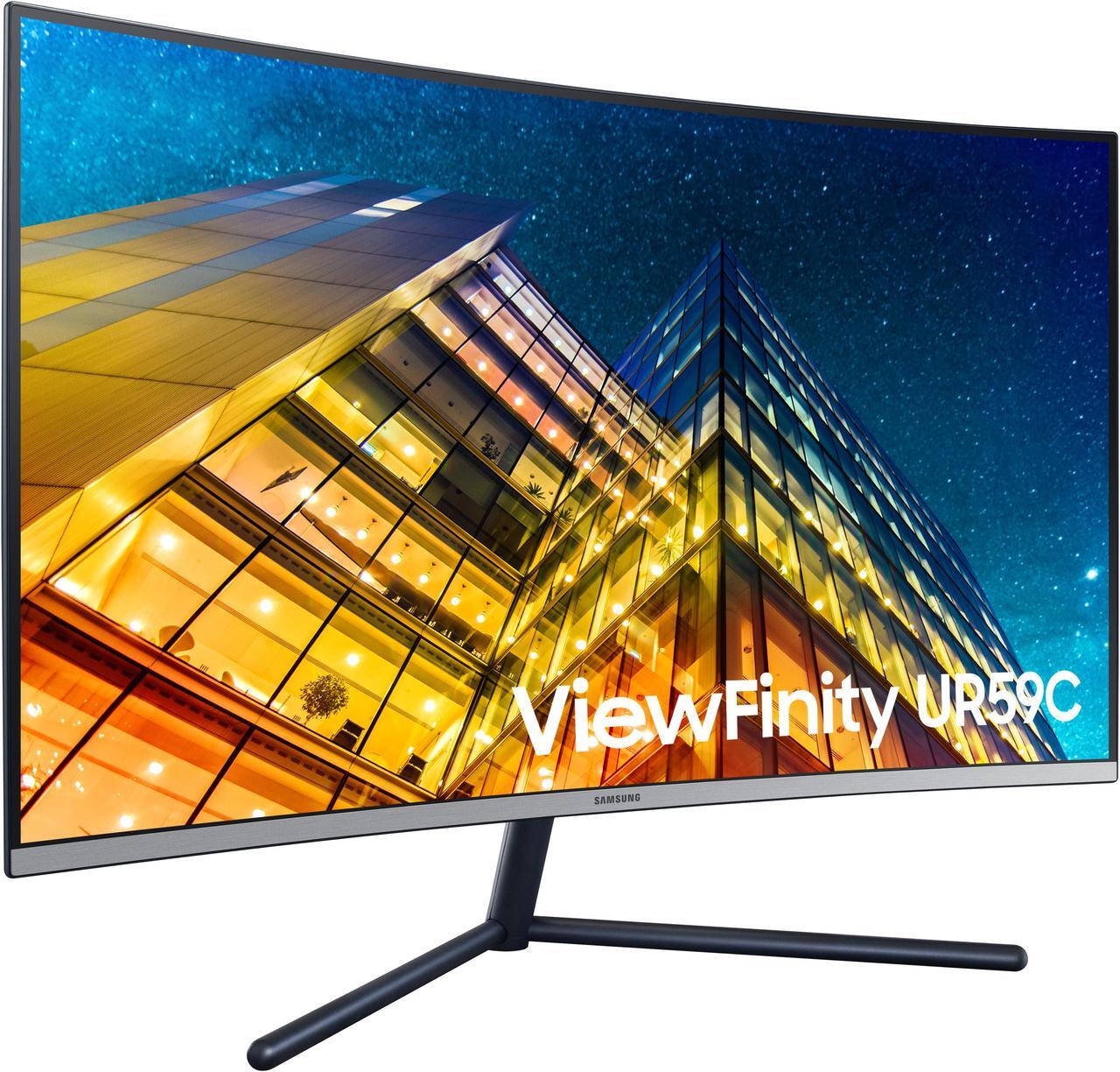 Alt view image 6 of 20 - Samsung UR59C ViewFinity LU32R590CWNXZA 32" (Actual size 31.5") Ultra HD 3840 x 2160 4K Resolution HDMI DisplayPort Flicker Free LED Backlit Curved LCD Monitor