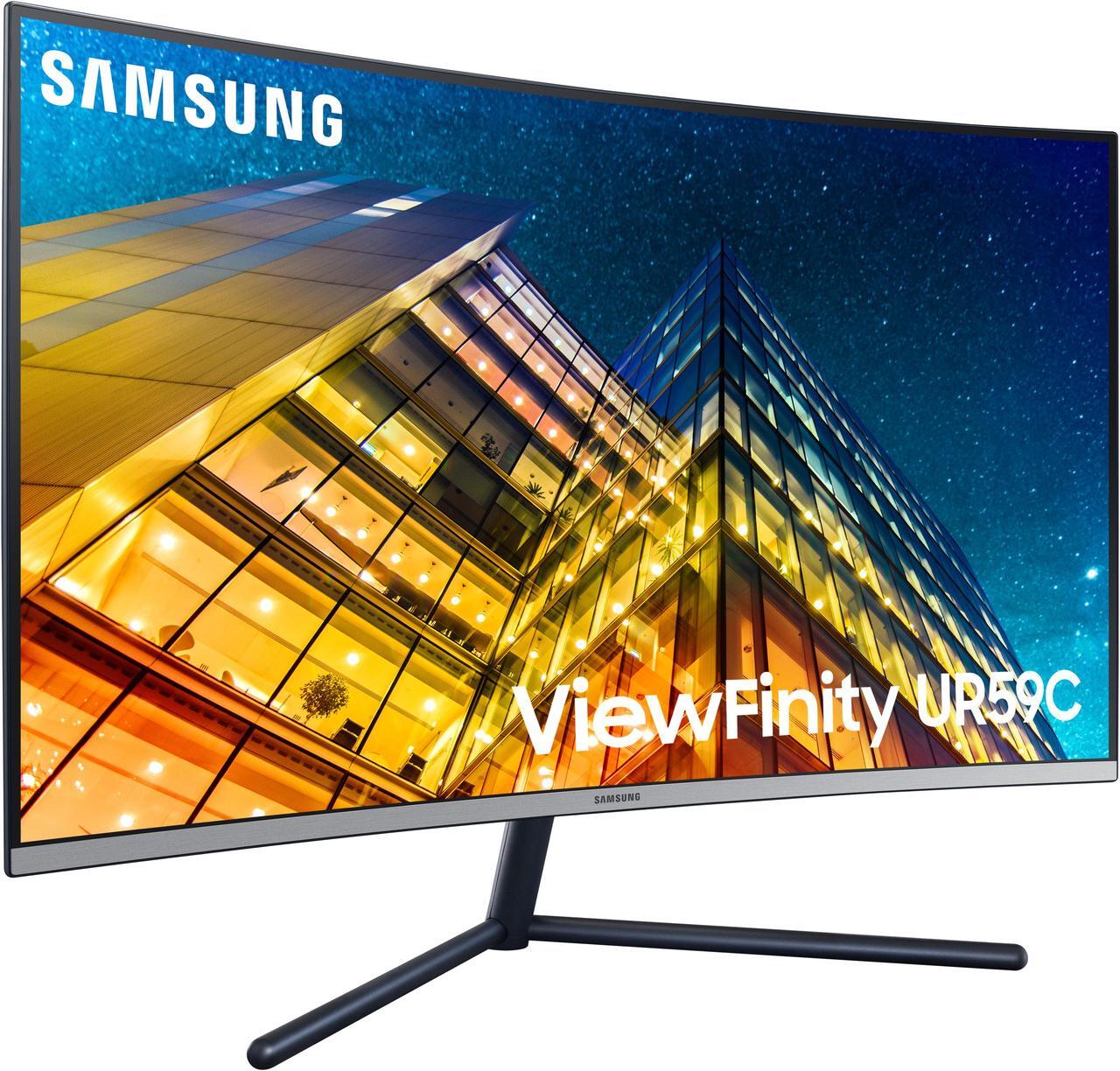 Alt view image 4 of 20 - Samsung UR59C ViewFinity LU32R590CWNXZA 32" (Actual size 31.5") Ultra HD 3840 x 2160 4K Resolution HDMI DisplayPort Flicker Free LED Backlit Curved LCD Monitor