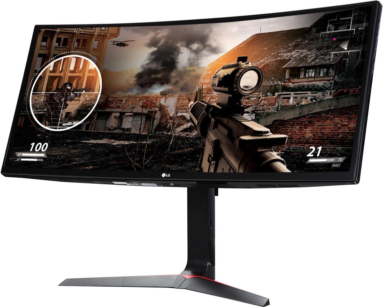 LG 34UC79G-B 34" 21:9 UltraWide IPS Curved Gaming Monitor 2560 x 1080 Resolution, AMD FreeSync, 144 Hz Refresh Rate, Dynamic Action Sync & Black Stabilize, DisplayPort/HDMI/USB 3.0