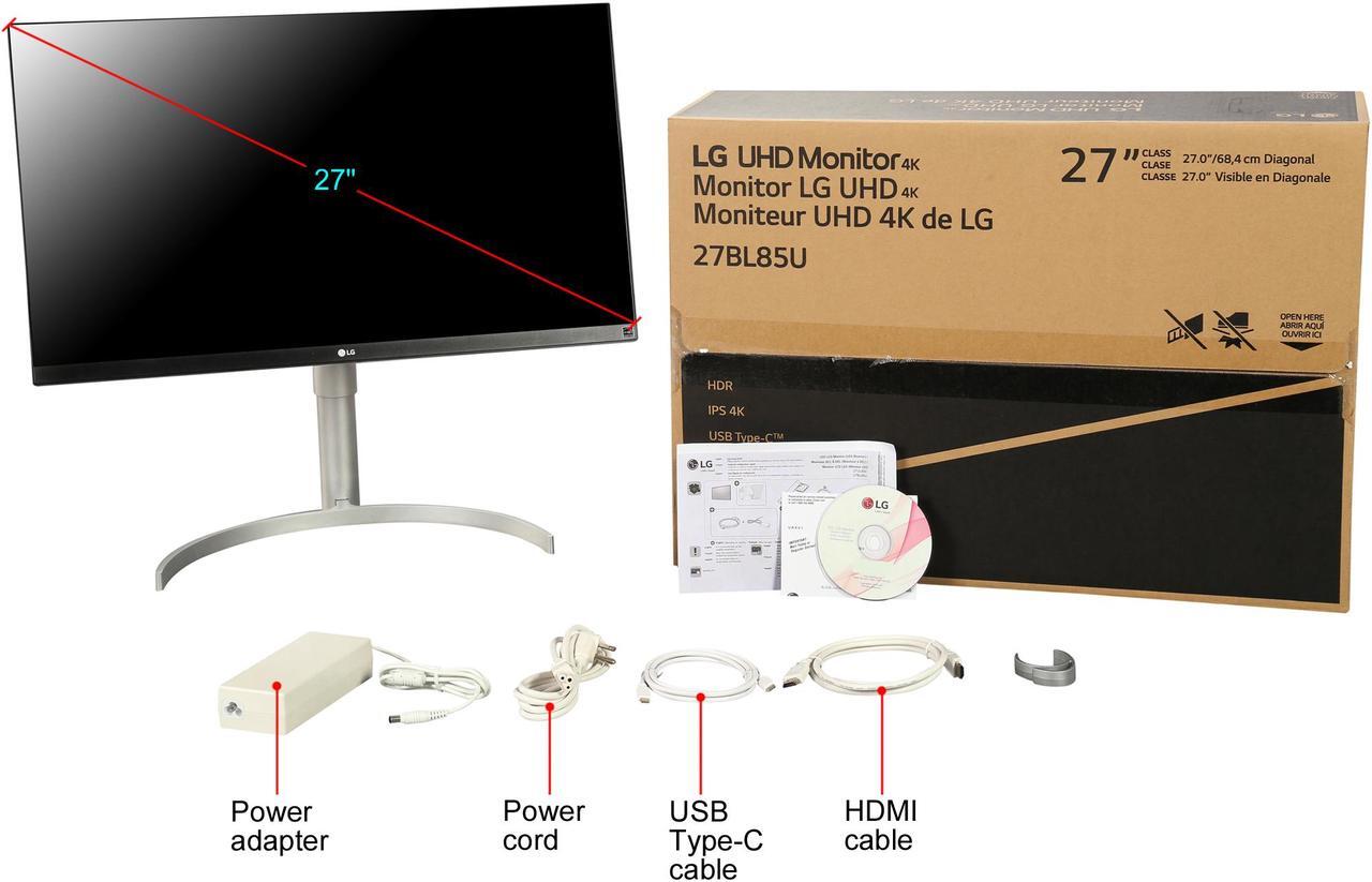 Alt view image 11 of 10 - LG 27BL85U-W 27" 4K Ultra HD 3840 x 2160 HDMI DisplayPort USB Type-C FreeSync Tilt, Pivot, Height Adjustable IPS Monitor