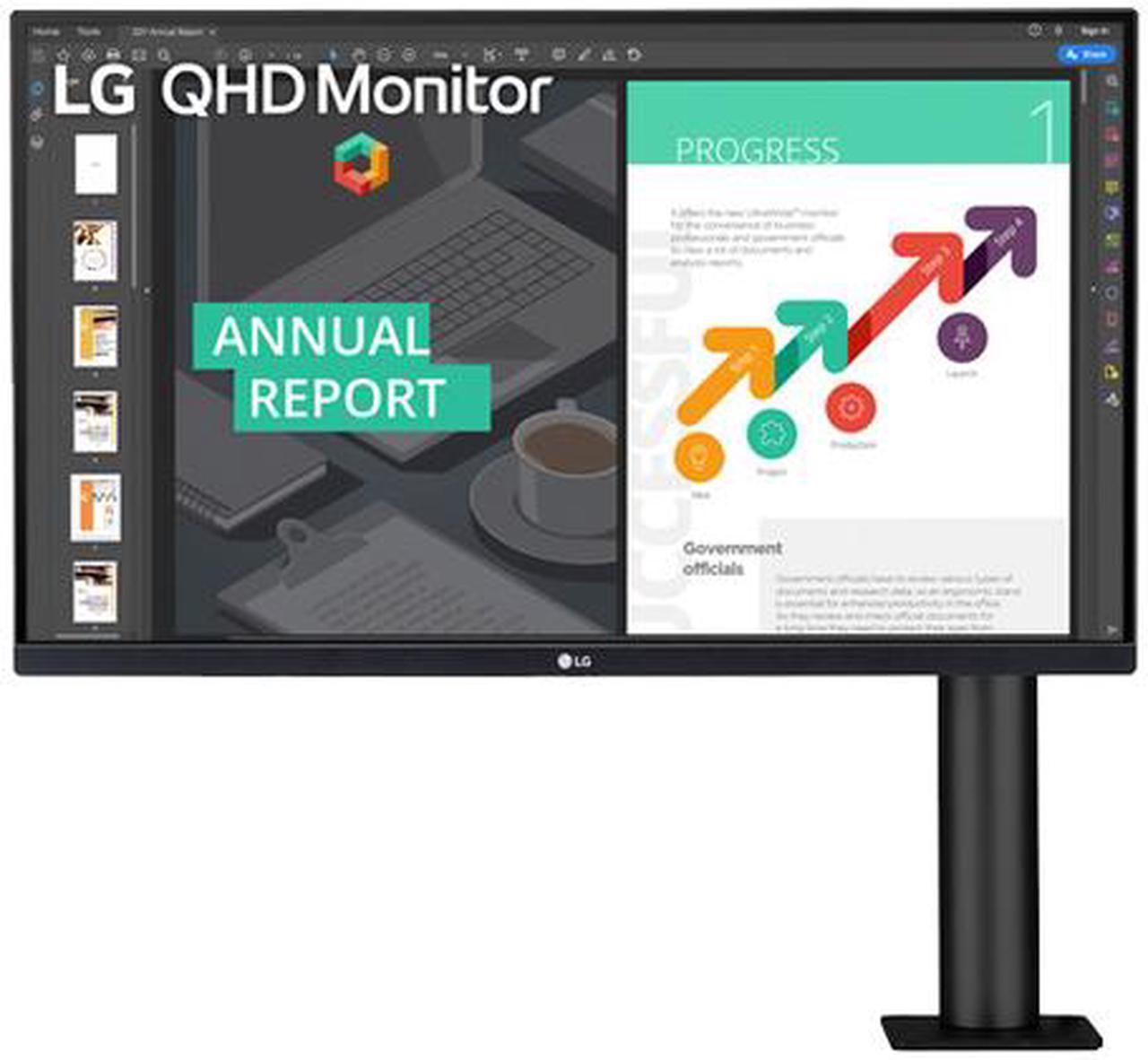 LG 27" 75 Hz IPS QHD IPS Monitor 5ms (GTG at Faster) AMD FreeSync 2560 x 1440 (2K) 2 x HDMI, DisplayPort, USB-C 27QN880-B