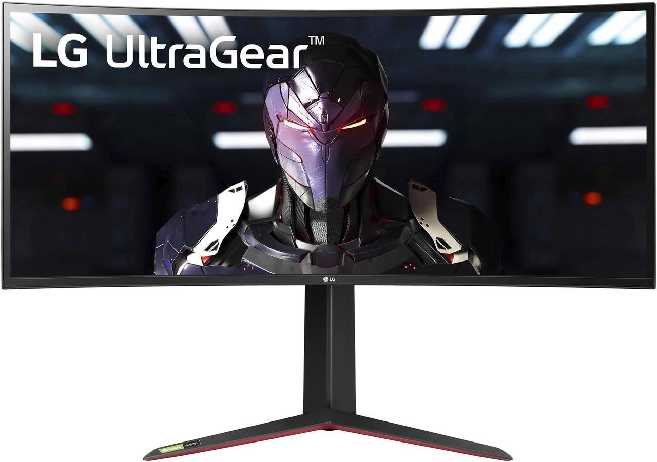 LG UltraGear 34" Curved Gaming Monitor Quad HD 3440 x 1440 2K 160Hz (OC) 1ms 2xHDMI DisplayPort Radeon FreeSync 2 NVIDIA G-Sync Compatible USB 3.0 Hub Nano IPS Tilt, Height Adjustable