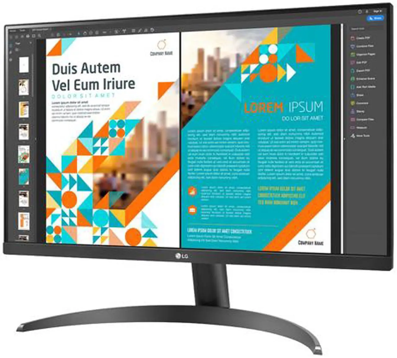 Alt view image 3 of 7 - LG 24" 24QP500-B 2560 x 1440 QHD 2K IPS 75Hz HDR10 AMD FreeSync HDMI DisplayPort VESA Tilt Monitor