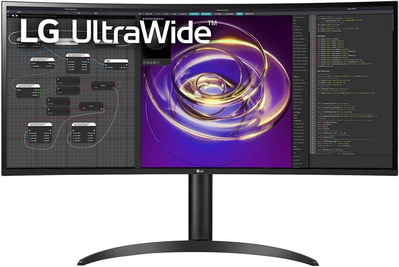 LG 34" 60 Hz IPS UWQHD HDR10 IPS Monitor 5 ms FreeSync (AMD Adaptive Sync) 3440 x 1440 (2K) HDMI, DisplayPort, USB, Audio Curved UltraWide 34WP85CN-B