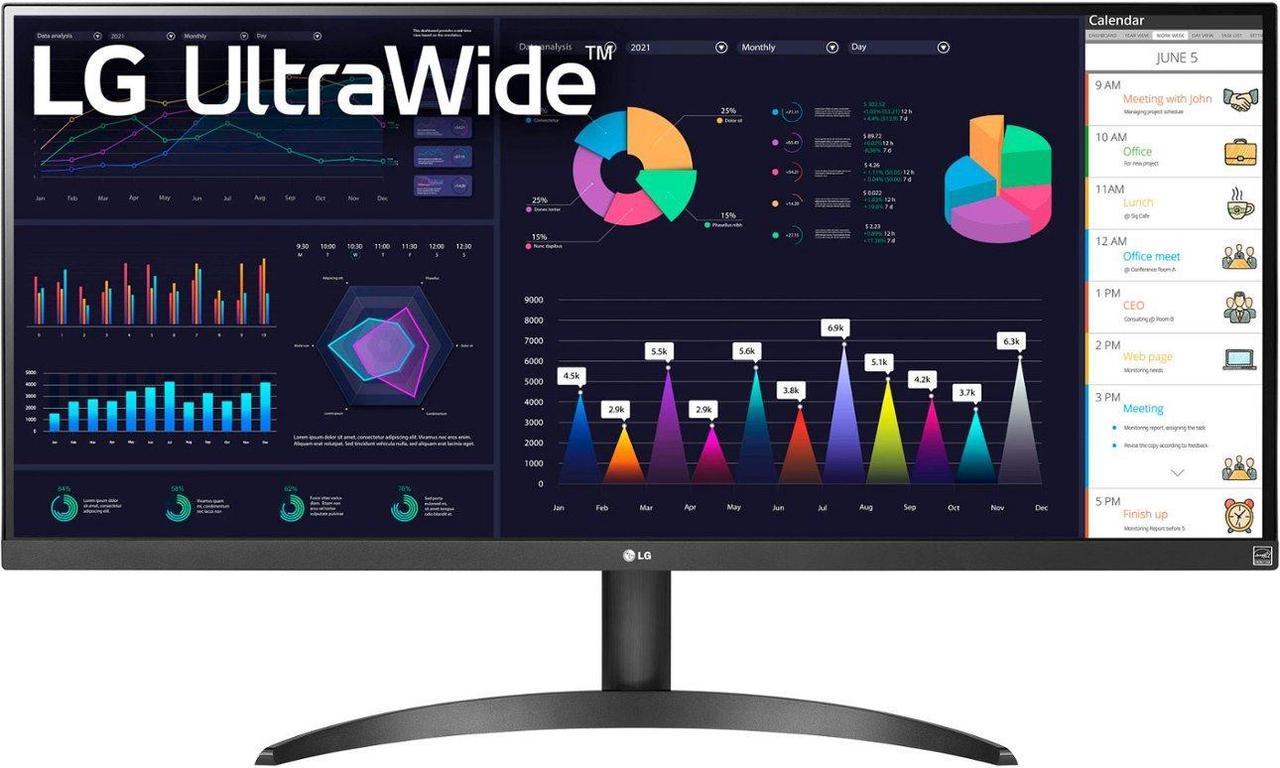 LG 34WQ500-B 34” UltraWide FHD VESA DisplayHDR 400 IPS 100Hhz Monitor with AMD FreeSync