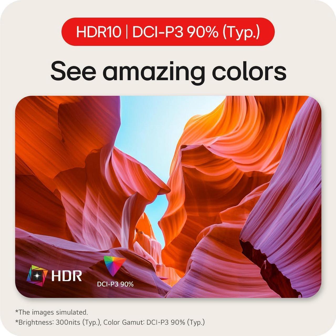 Alt view image 4 of 9 - LG 27" 4K UHD Monitor 27US550, 60Hz, 5ms Response Time, IPS Panel, Smart Energy Saving, HDMI, White