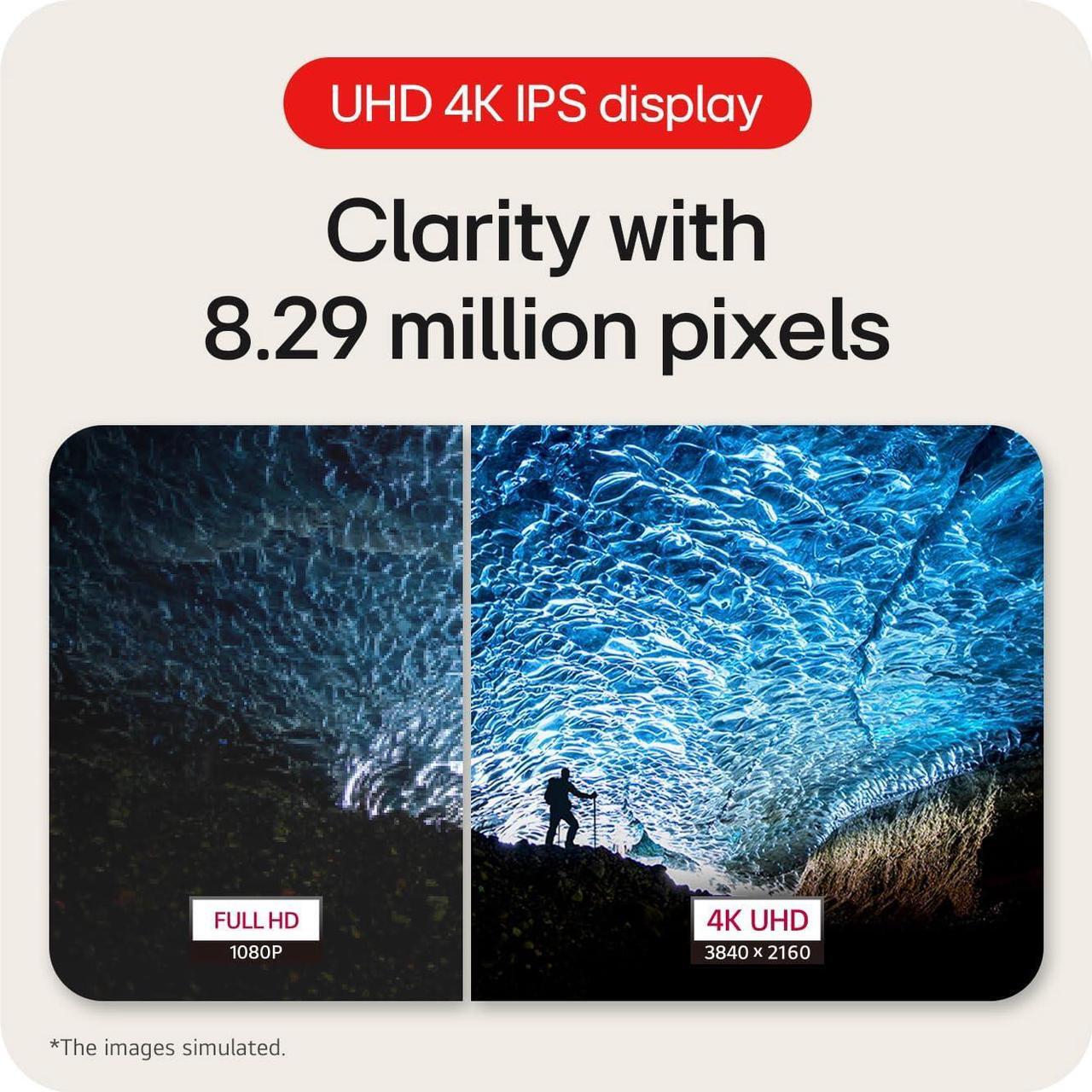 Alt view image 5 of 9 - LG 27" 4K UHD Monitor 27US550, 60Hz, 5ms Response Time, IPS Panel, Smart Energy Saving, HDMI, White